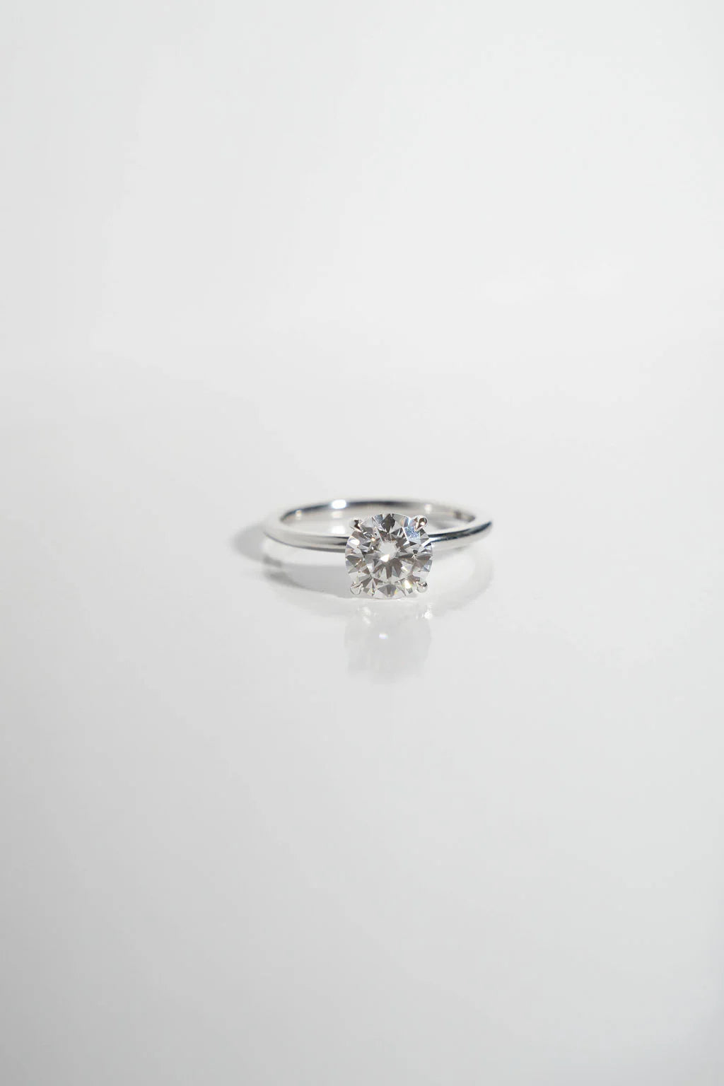 Round Solitaire Mossianite Engagement Ring