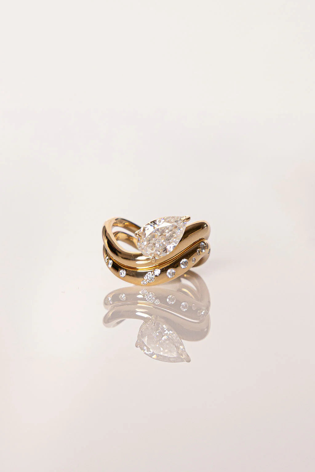 Teardrop Moissanite Solitaire Engagement Ring