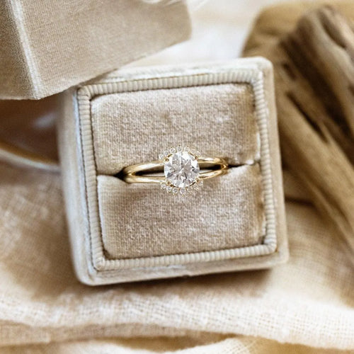 1.5Ct Round Cut Moissanite Engagement Ring