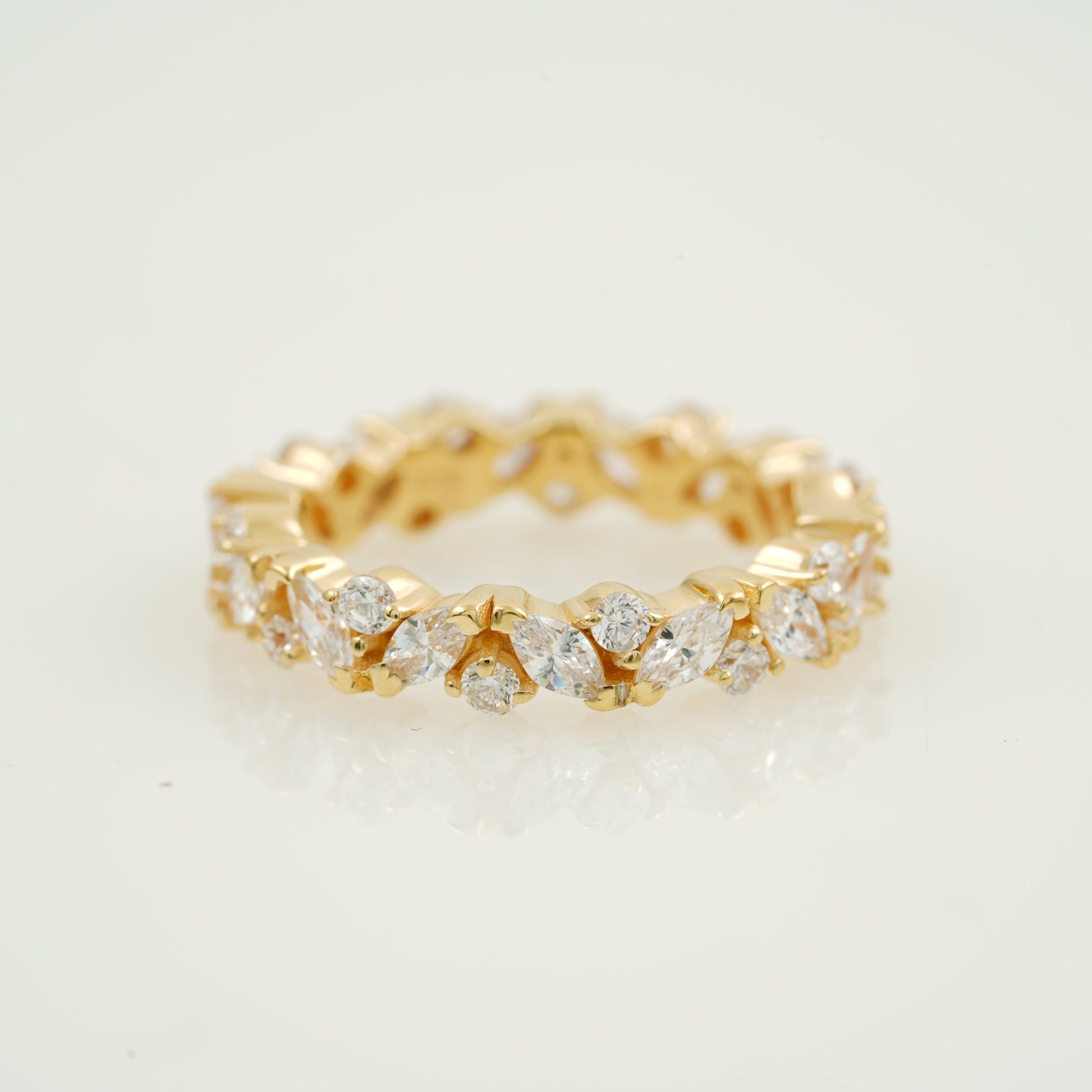 Multi Stone Ring, Marquise Diamond Wedding Band