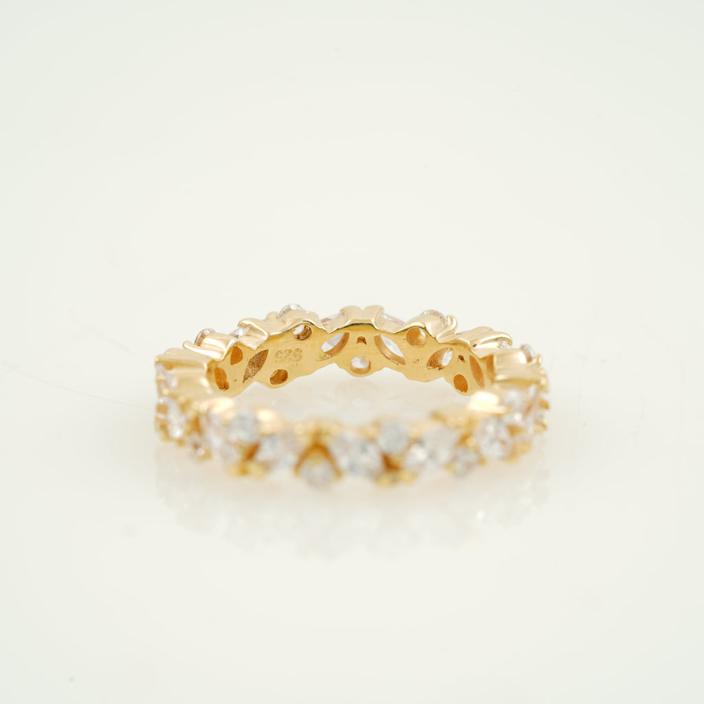 Multi Stone Ring, Marquise Diamond Wedding Band Back SIde