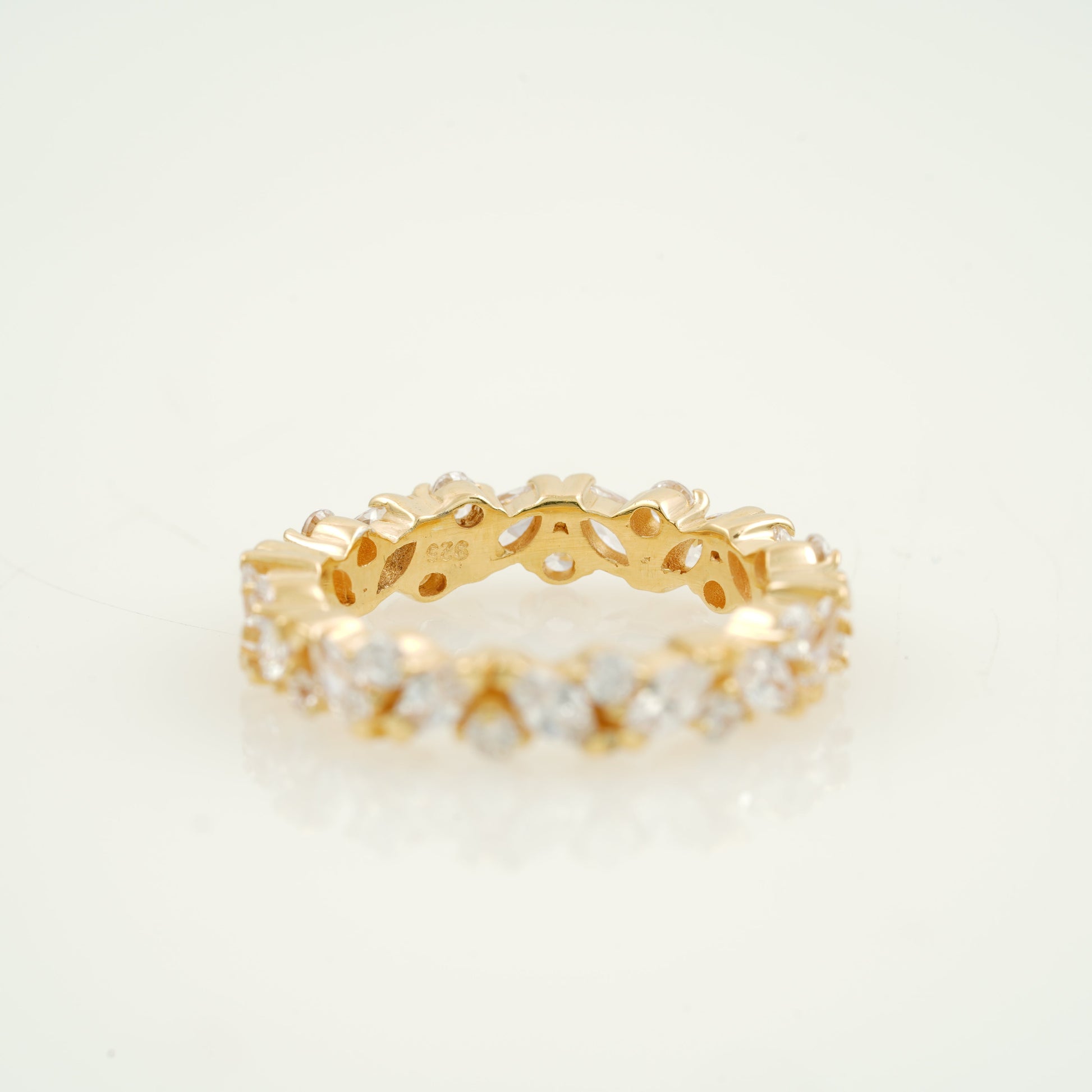 Multi Stone Ring, Marquise Diamond Wedding Band Back SIde