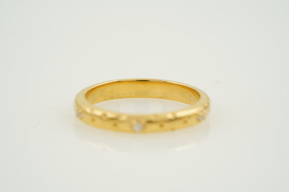 14K Yellow Gold Star Moissanite Wedding Band Back Side