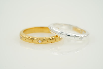 14K Yellow Gold Star Moissanite Wedding Band Main