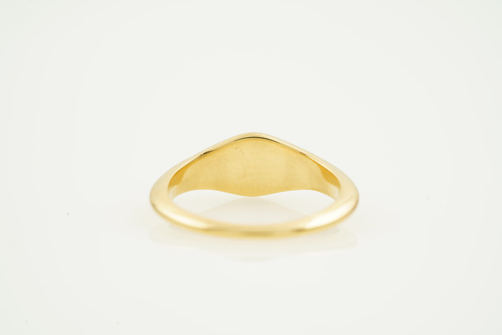 Custom Initial Signet Personalized Vintage Gothic Ring Back Side