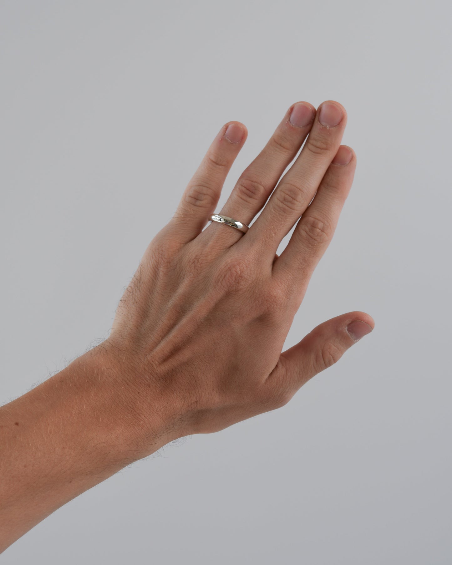 Half Round Gold Filled Band For Women and Men With Model Hand