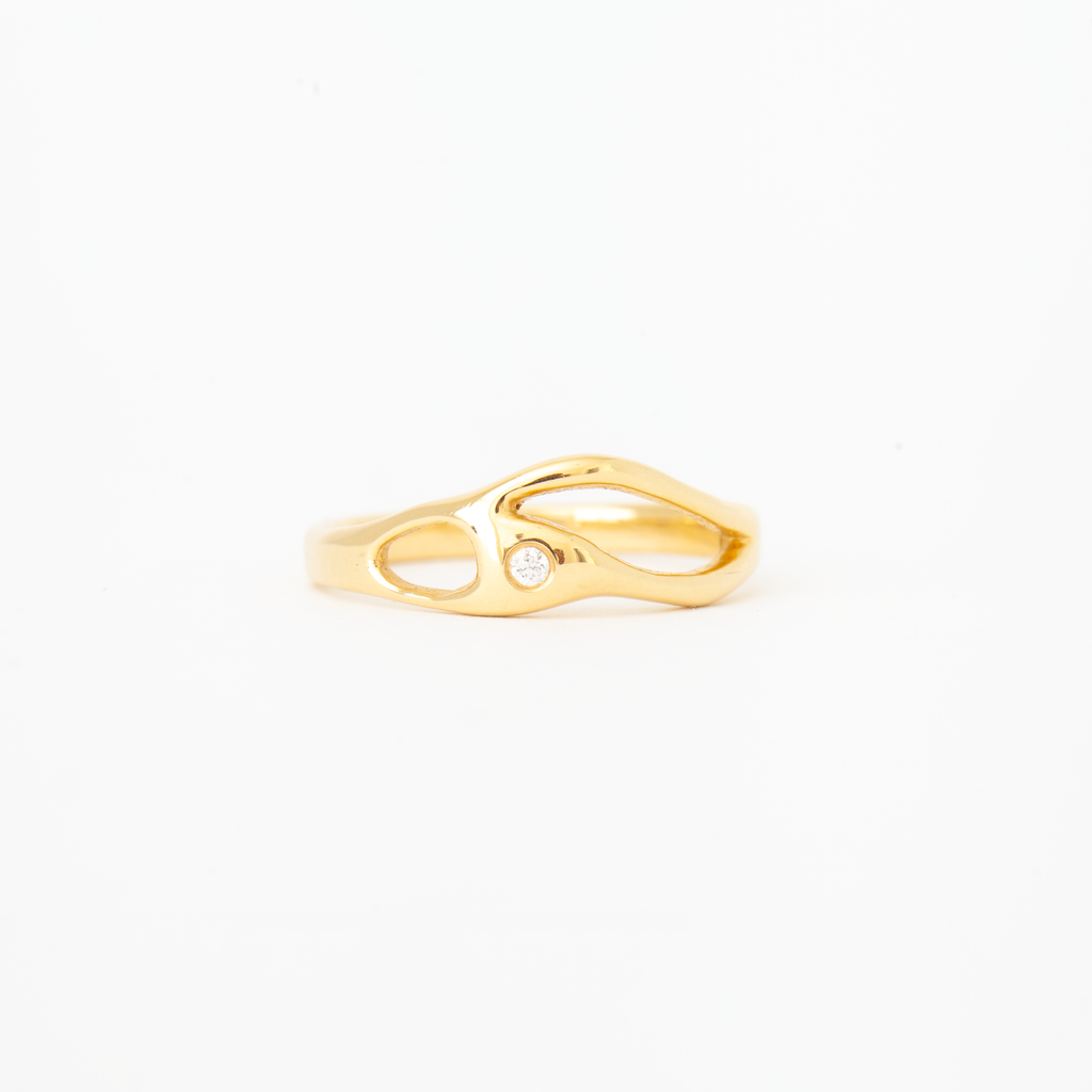 Unequal Shape Gold Diamond Ring