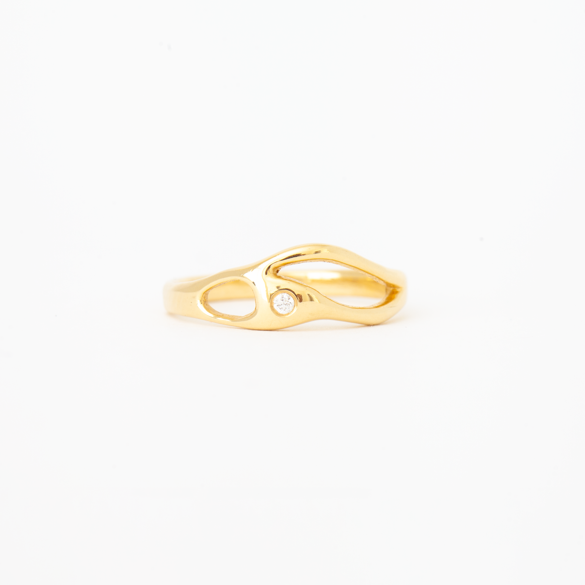 Unequal Shape Gold Diamond Ring