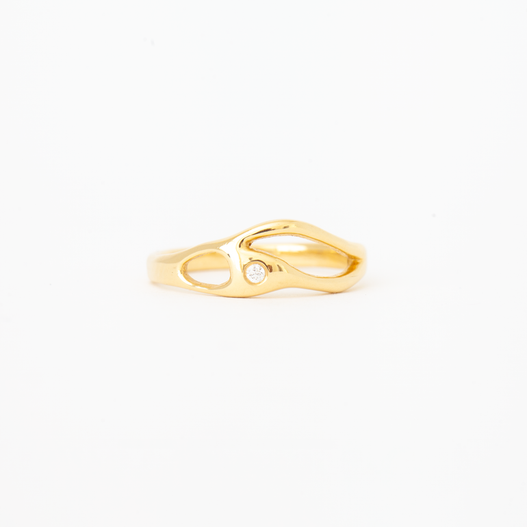 Unequal Shape Gold Diamond Ring Main