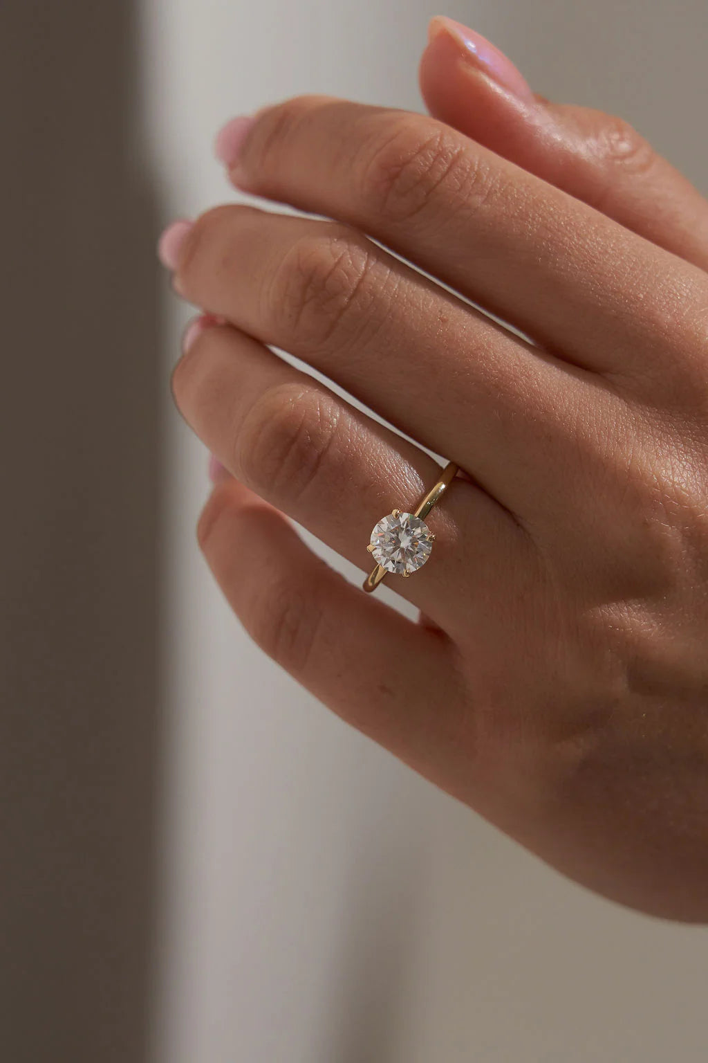 Round Solitaire Mossianite Engagement Ring
