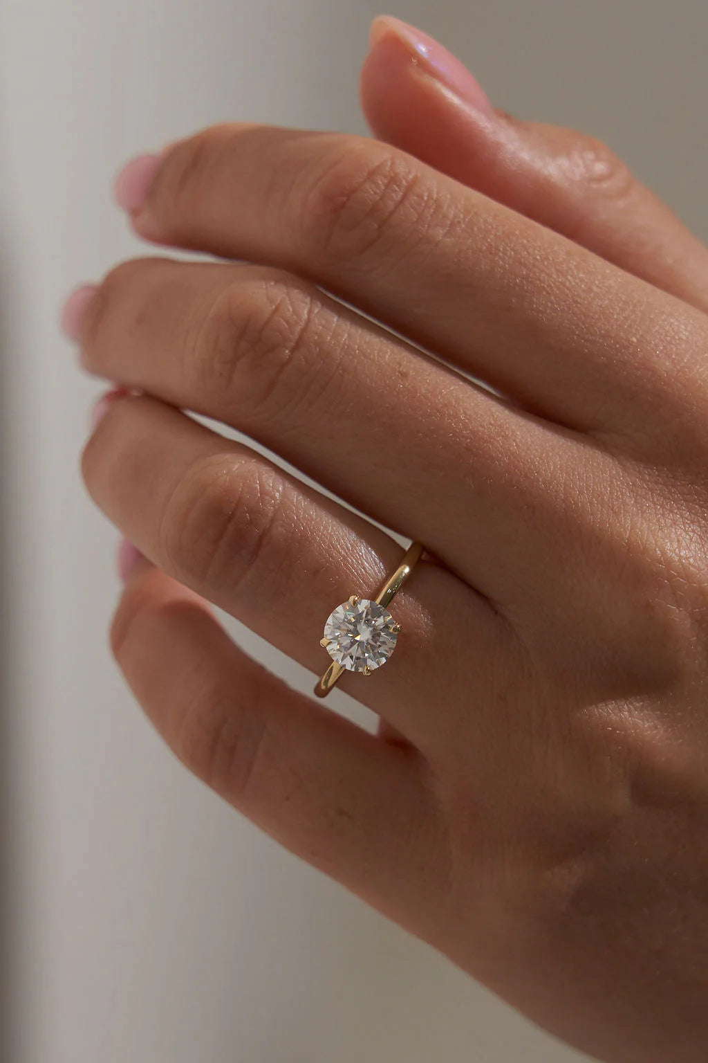 Round Solitaire Mossianite Engagement Ring
