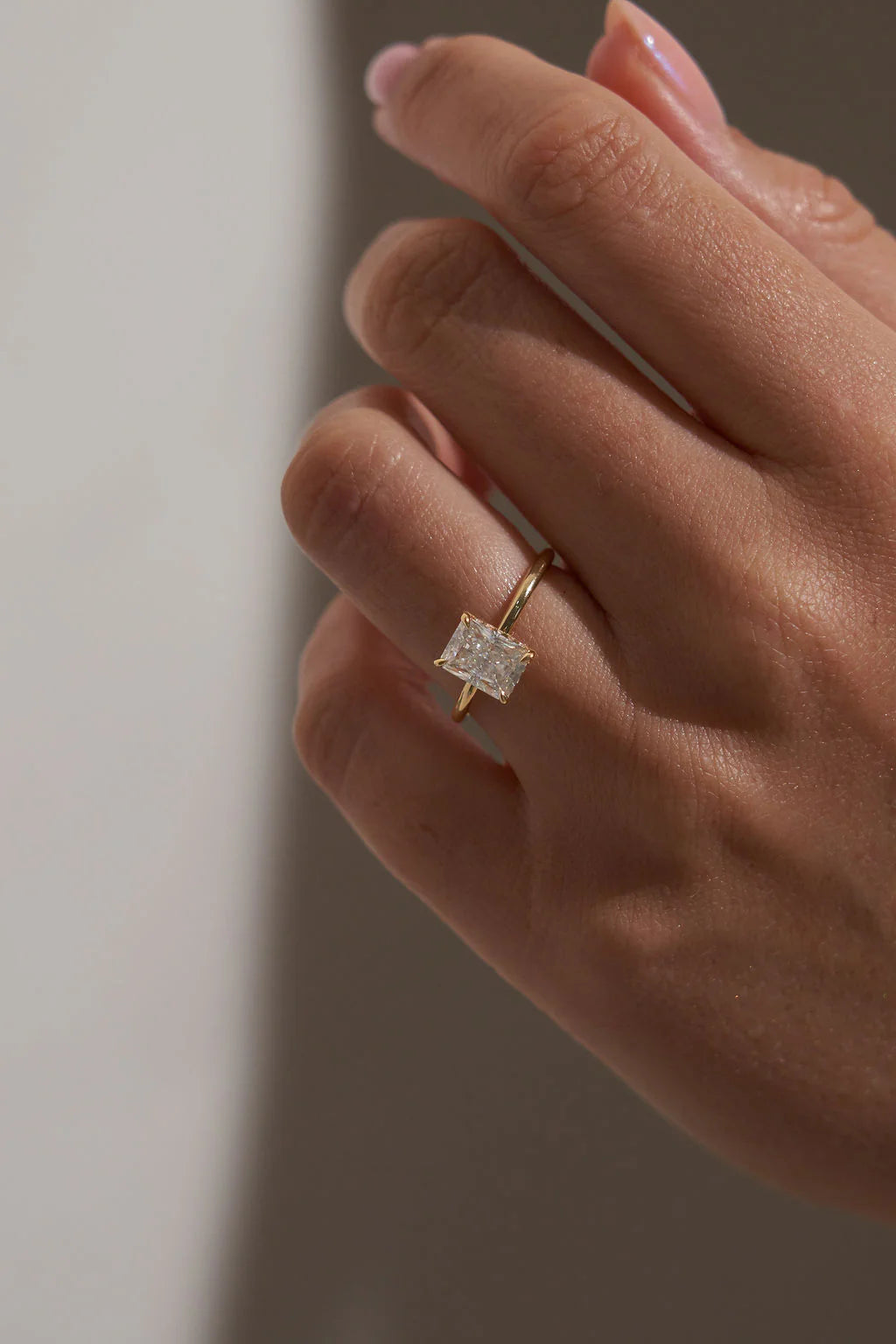Radiant Cut Moissanite Solitaire Ring