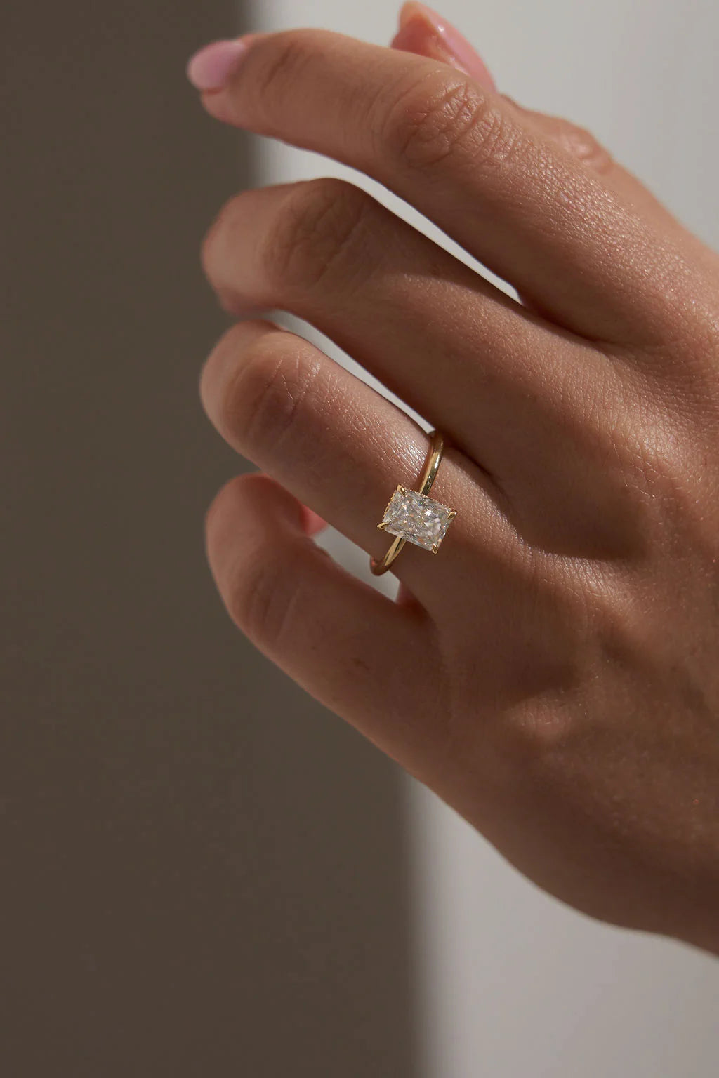 Radiant Cut Moissanite Solitaire Ring