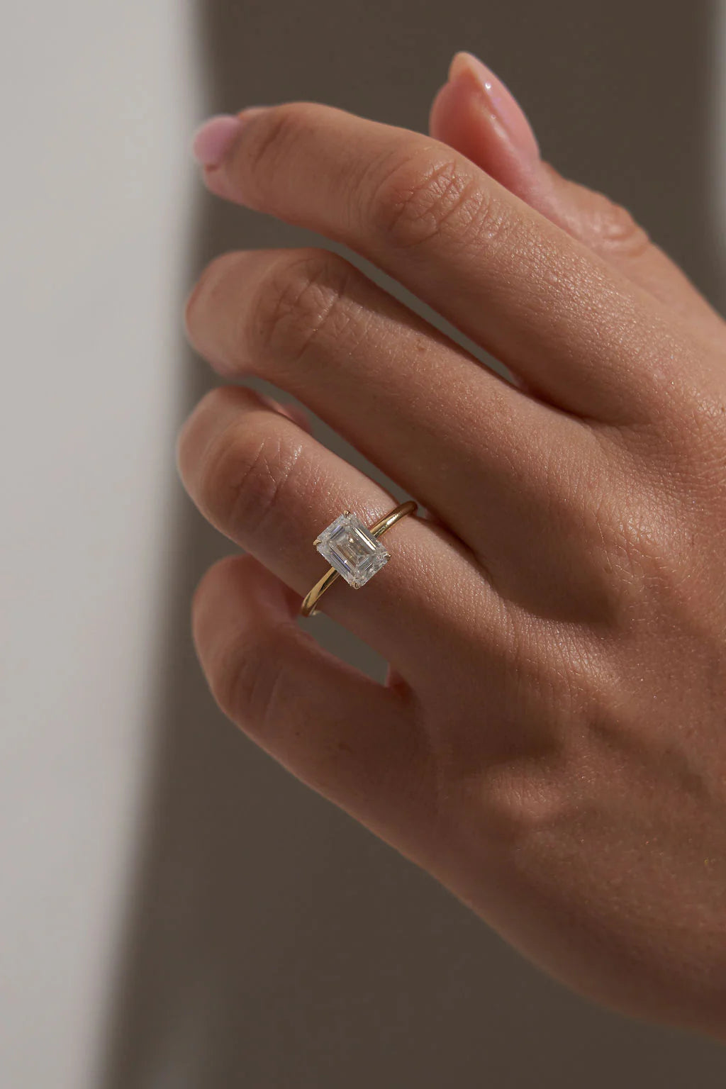 Classic Emerald Moissanite Engagement Ring