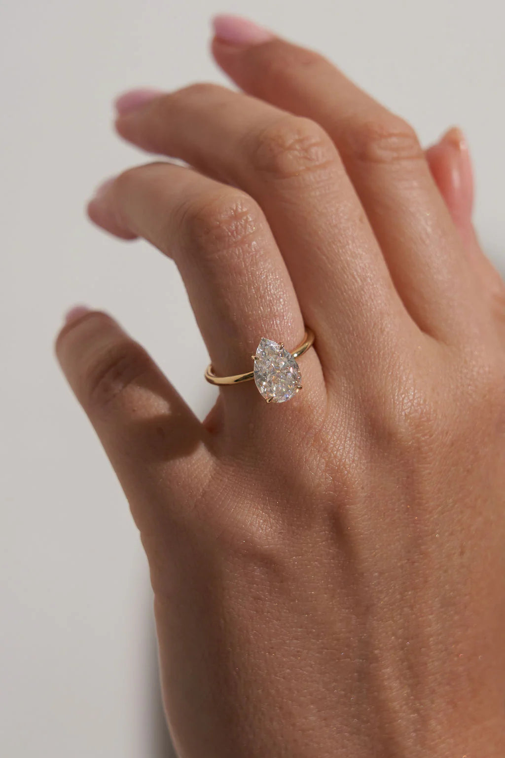 Pear Solitaire Moissanite Engagement Ring