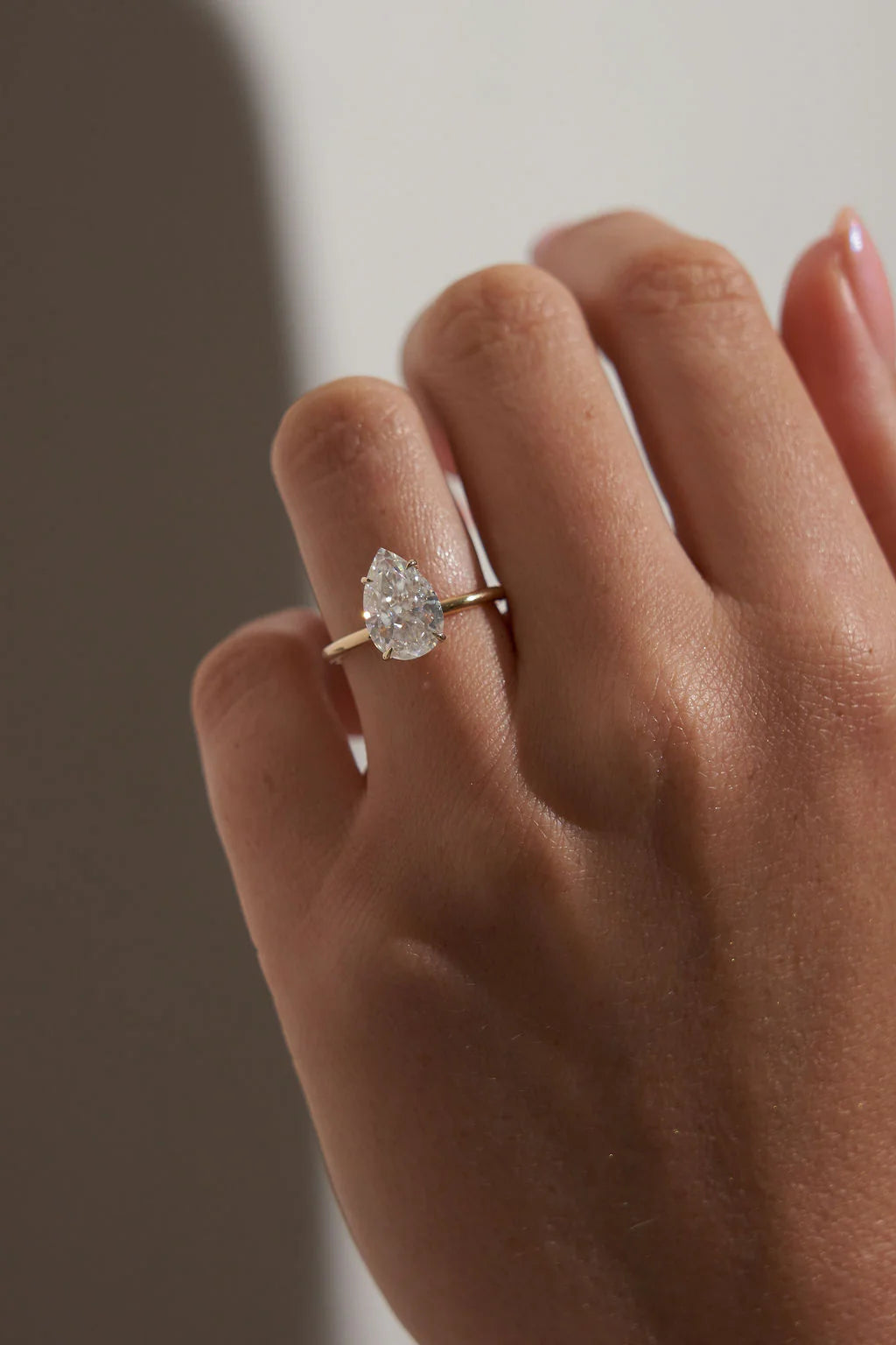 Pear Solitaire Moissanite Engagement Ring