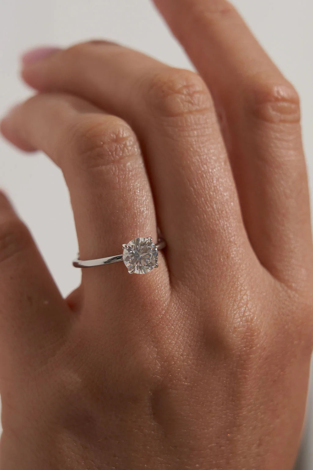 Round Solitaire Mossianite Engagement Ring