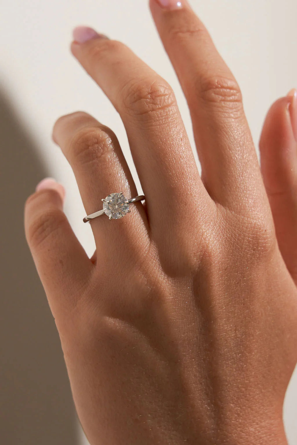 Round Solitaire Mossianite Engagement Ring