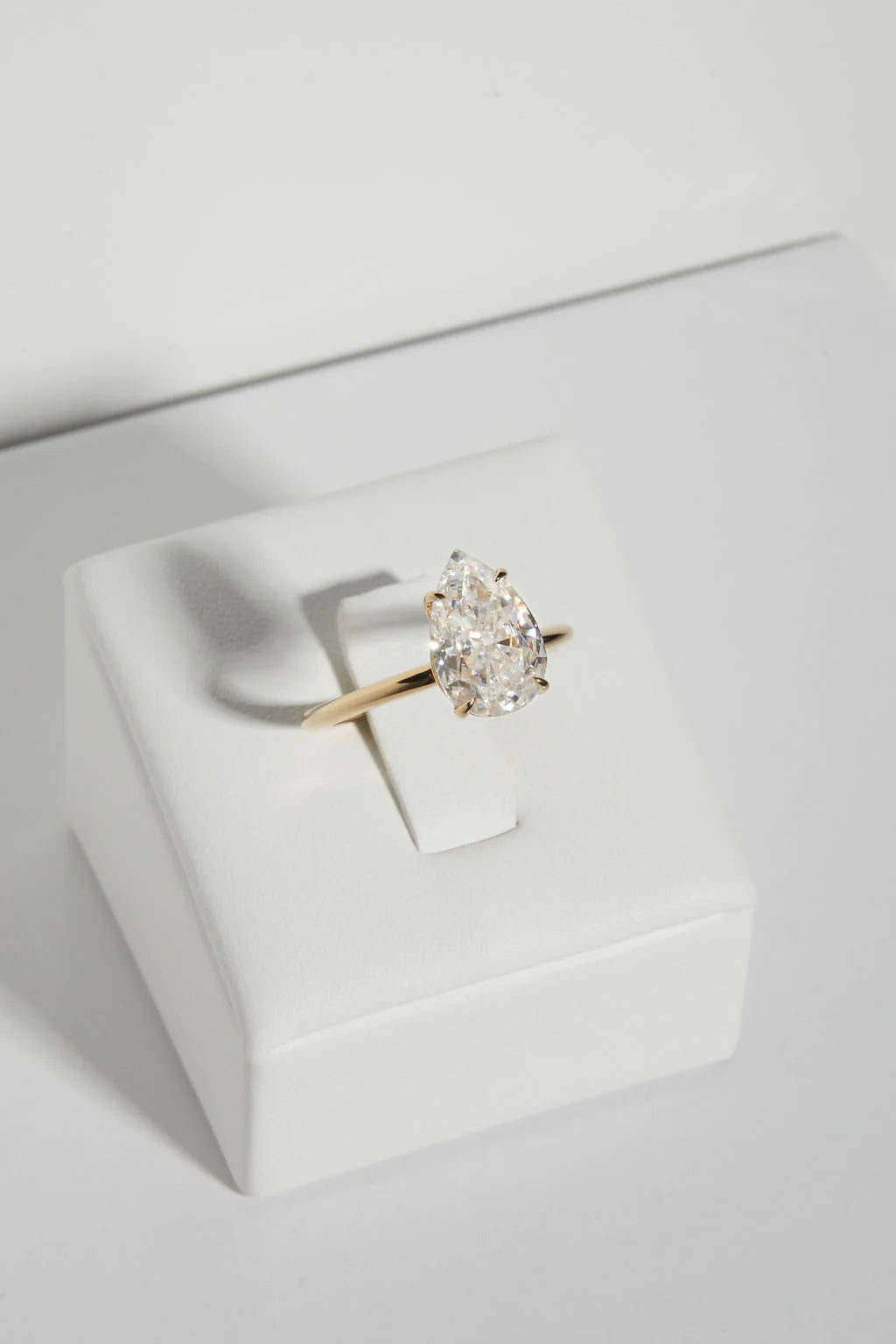 Pear Solitaire Moissanite Engagement Ring