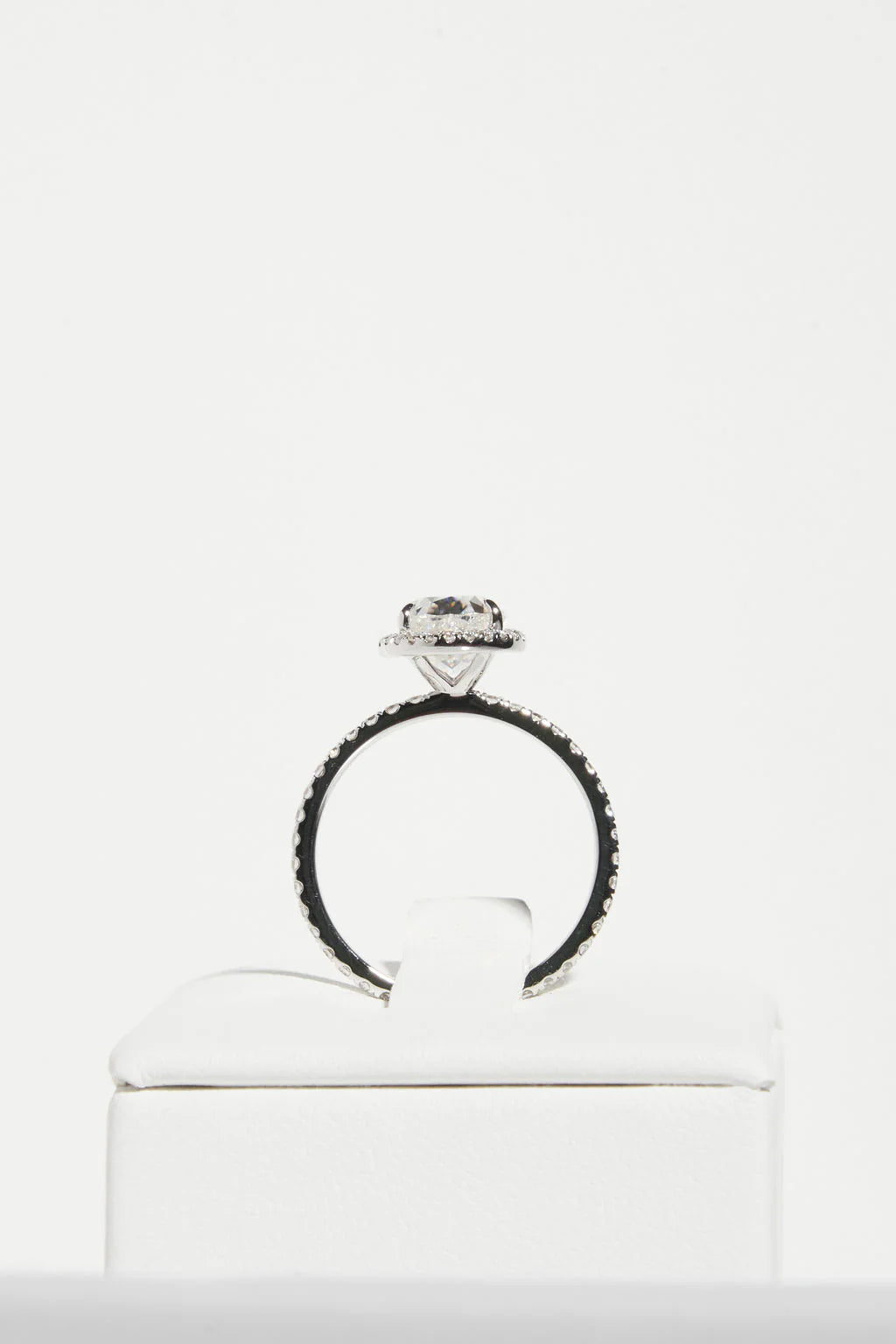 Pear Halo Moissanite Engagement Ring