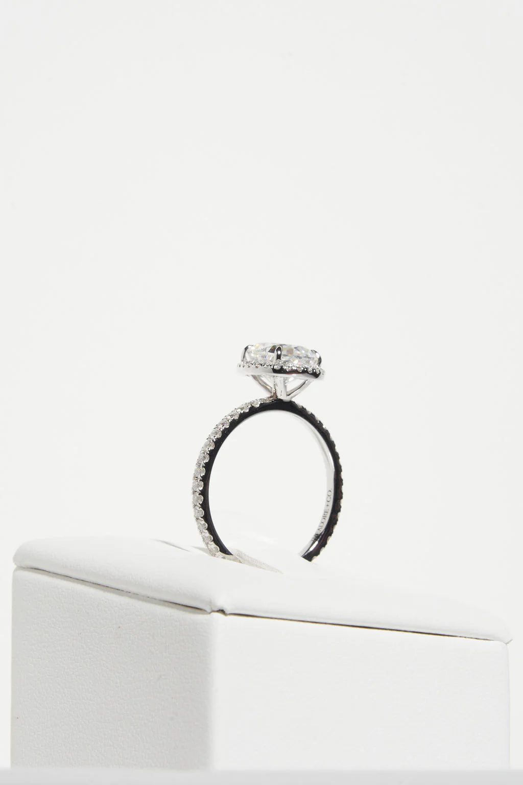 Pear Halo Moissanite Engagement Ring