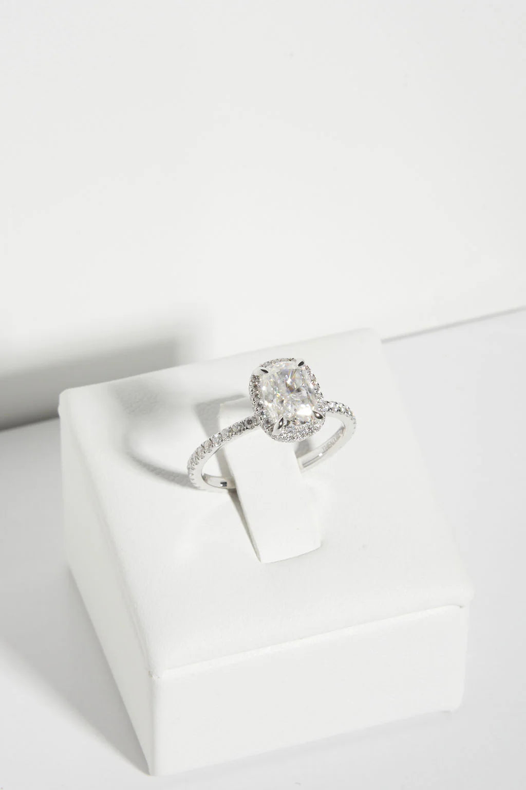 Cushion Halo Moissanite Engagement Ring