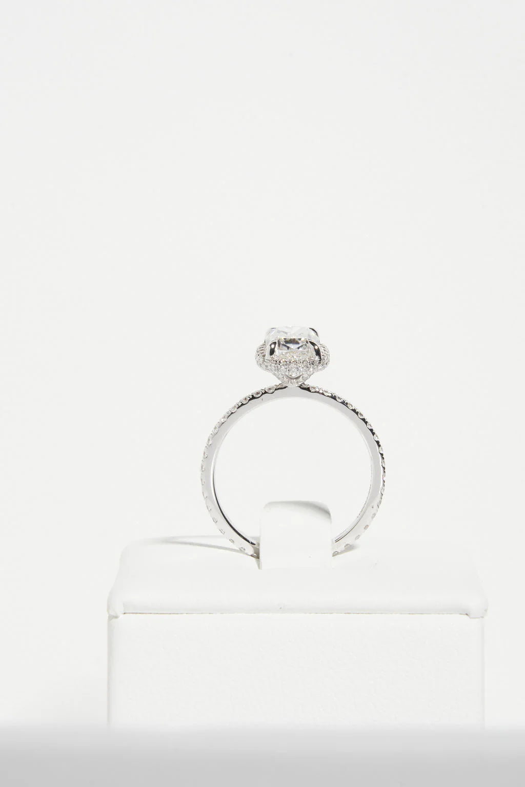 Cushion Halo Moissanite Engagement Ring