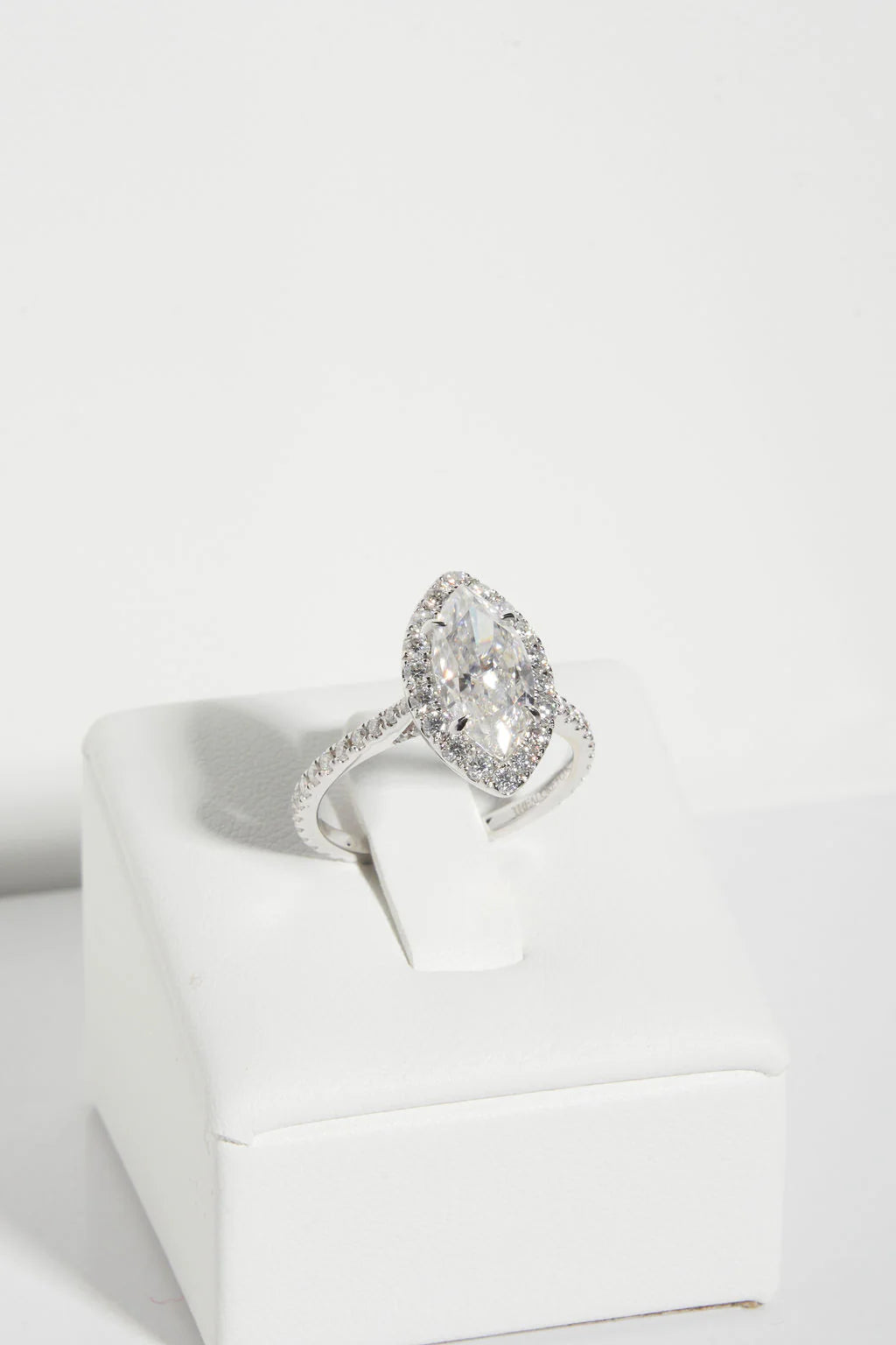 Marquise Halo Moissanite Engagement Ring