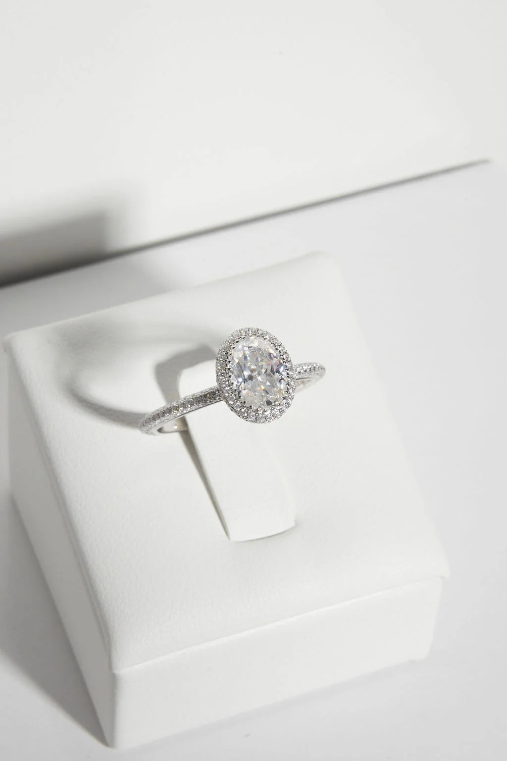 Oval Halo Moissanite Engagement Ring