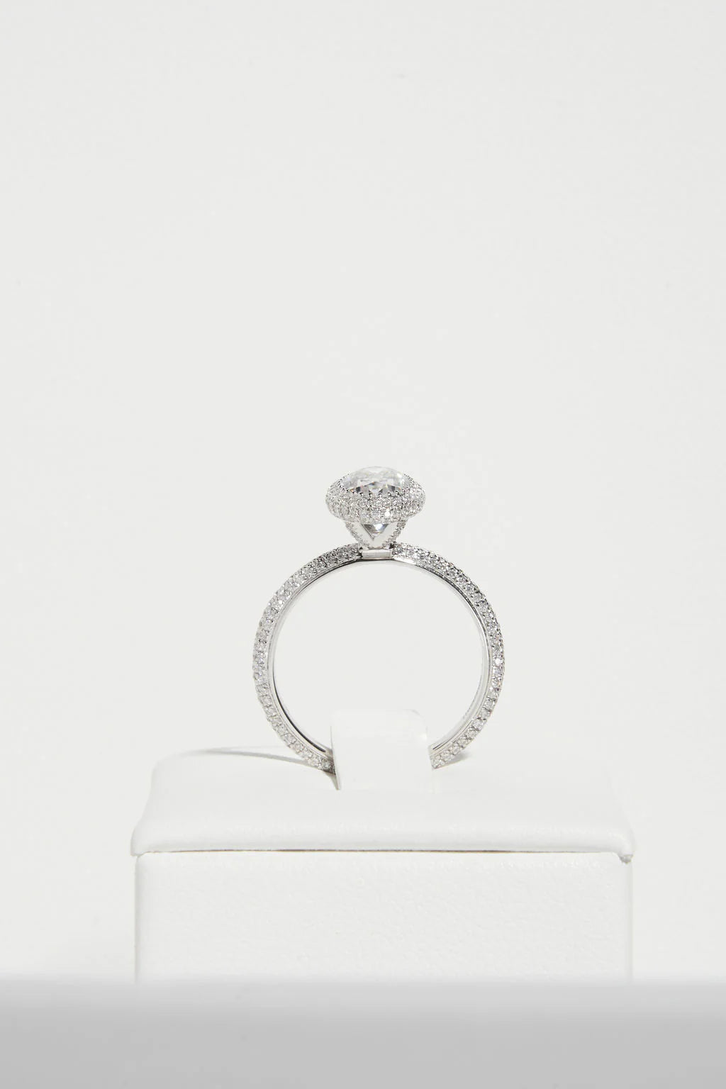 Oval Halo Moissanite Engagement Ring