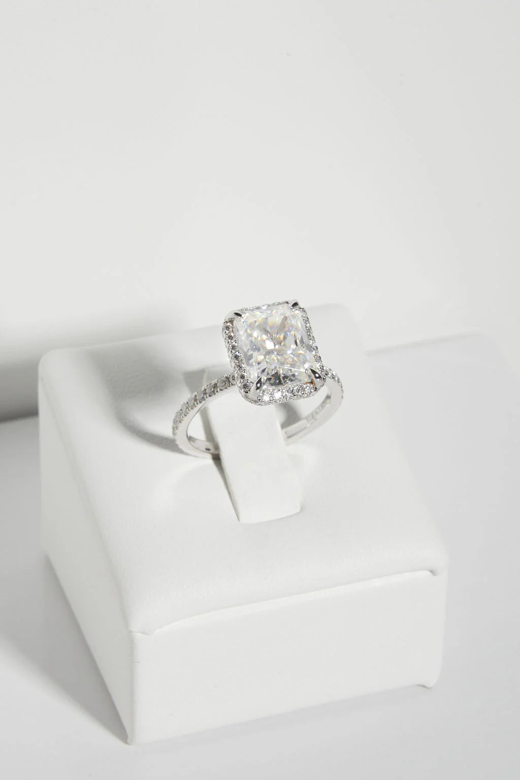 Radiant Halo Mossianite Engagement Ring