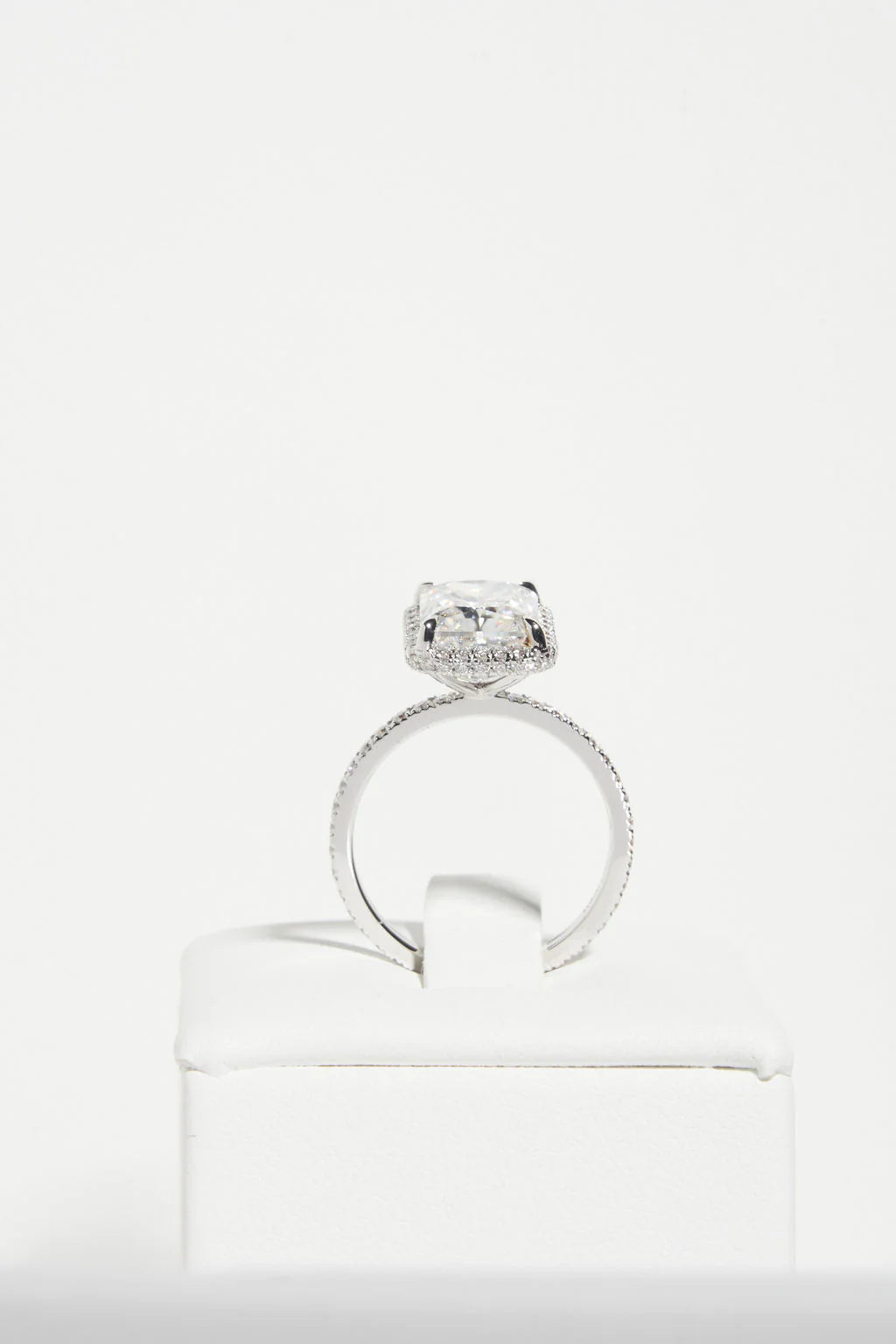 Radiant Halo Mossianite Engagement Ring