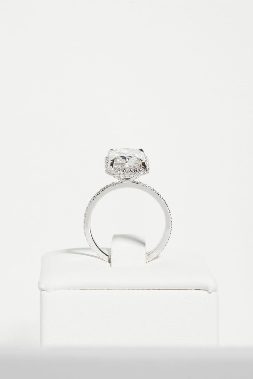 Radiant Halo Mossianite Engagement Ring