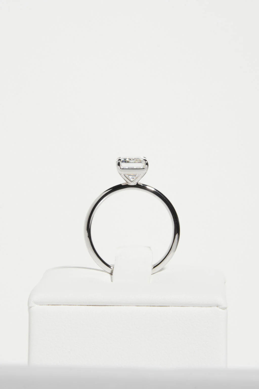 Emerald Cut Moissanite Solitaire Ring