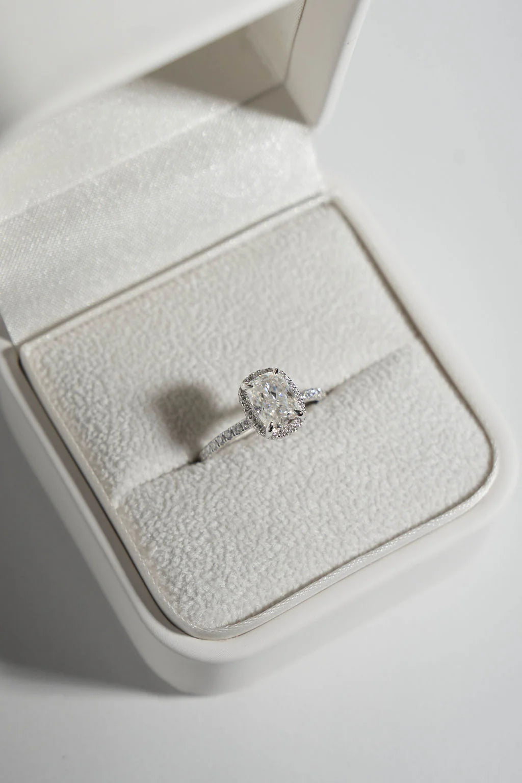 Cushion Halo Moissanite Engagement Ring