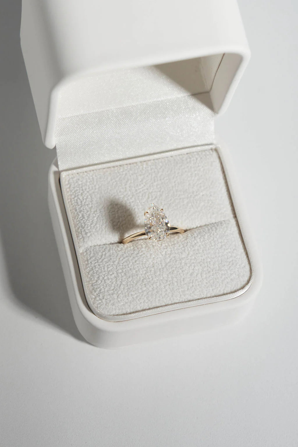 Pear Solitaire Moissanite Engagement Ring