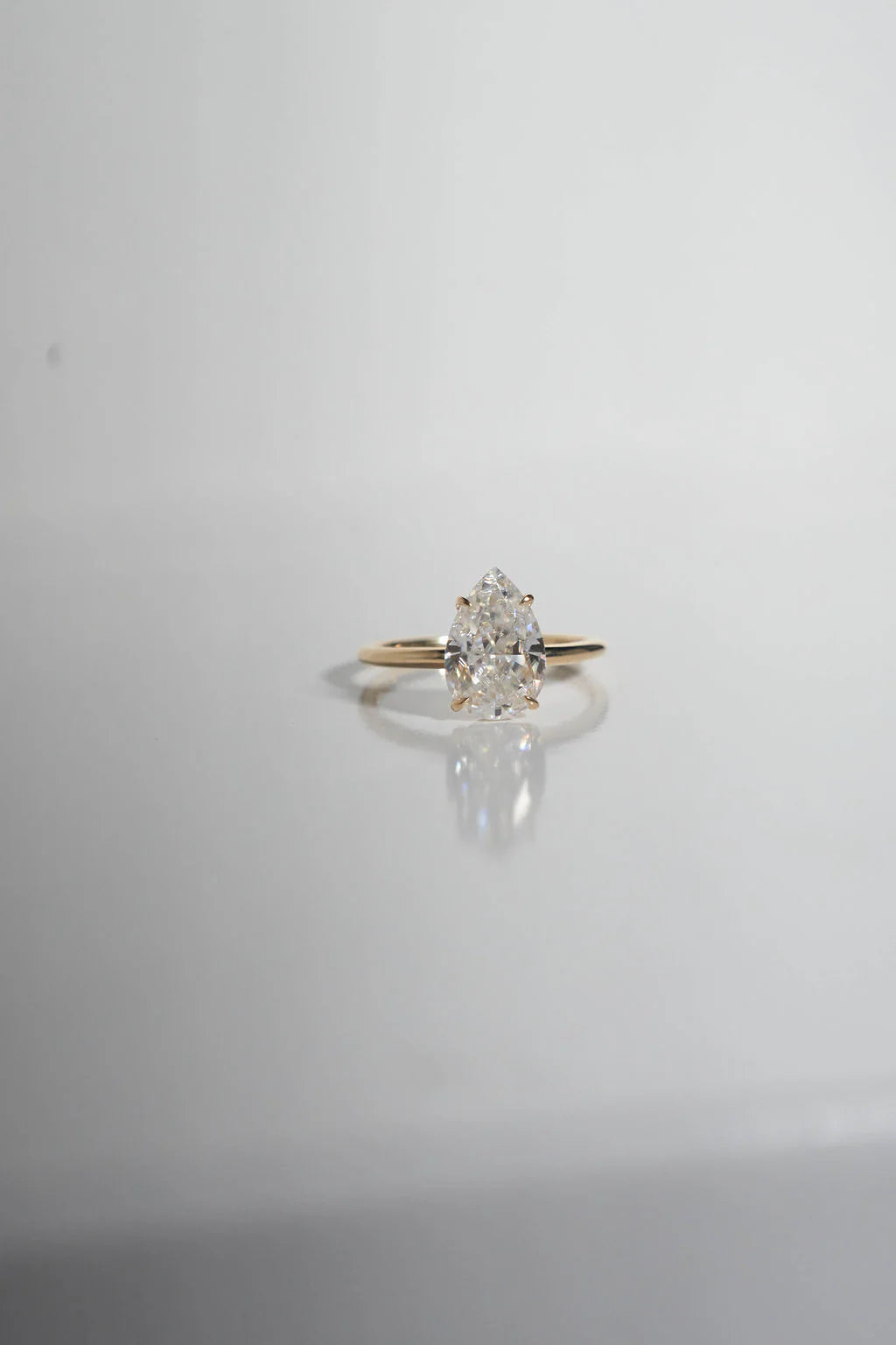 Pear Solitaire Moissanite Engagement Ring