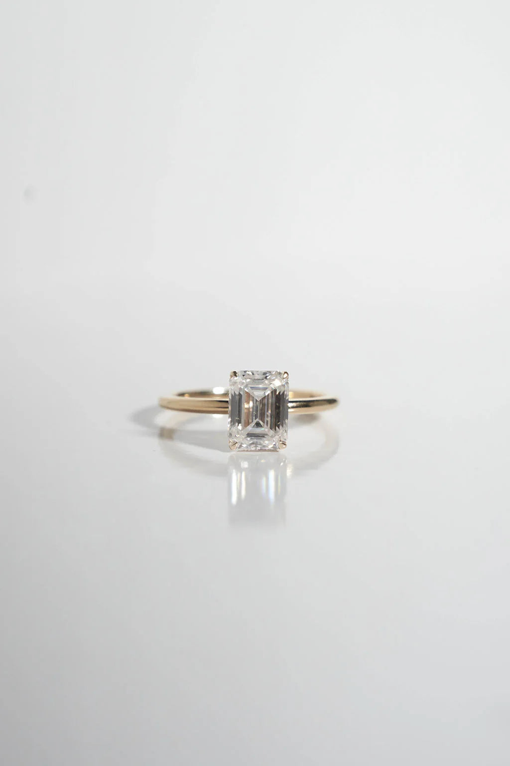 Classic Emerald Moissanite Engagement Ring