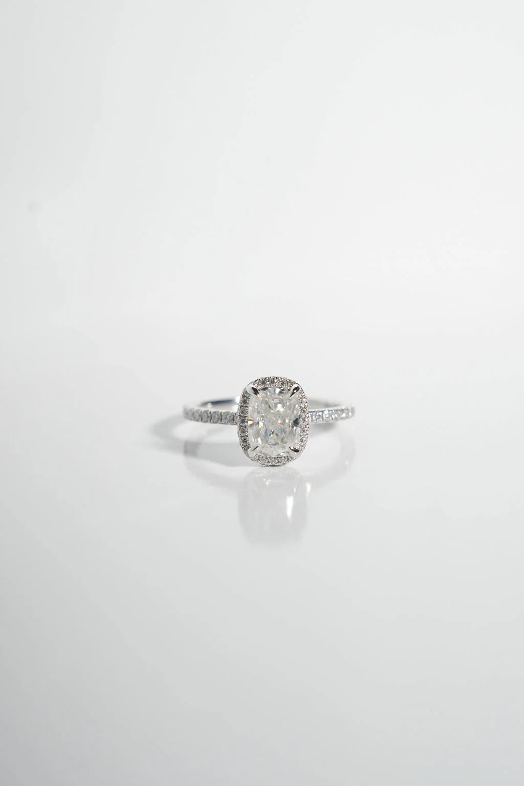Oval Halo Moissanite Engagement Ring