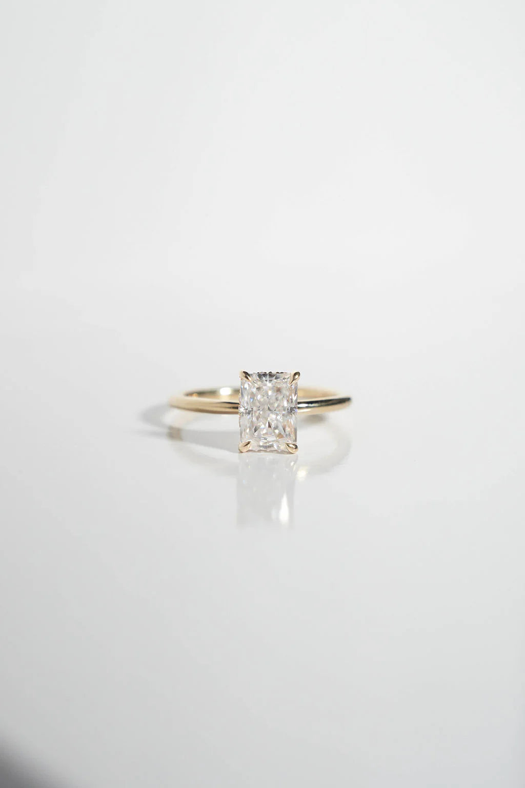 Radiant Cut Moissanite Solitaire Ring