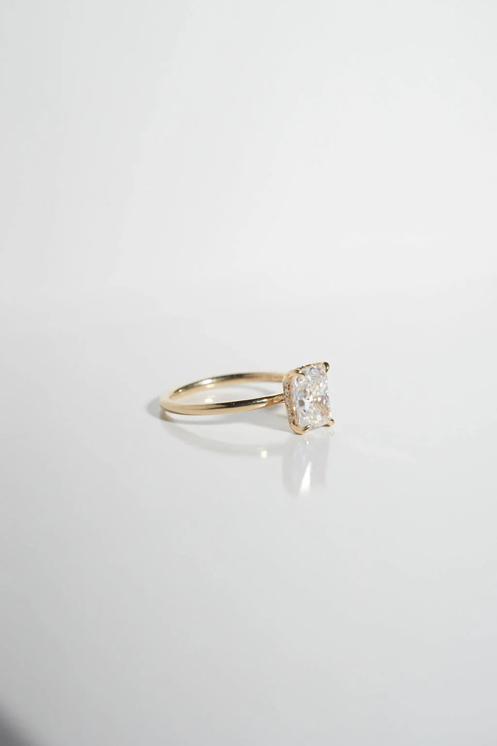 Radiant Cut Moissanite Solitaire Ring