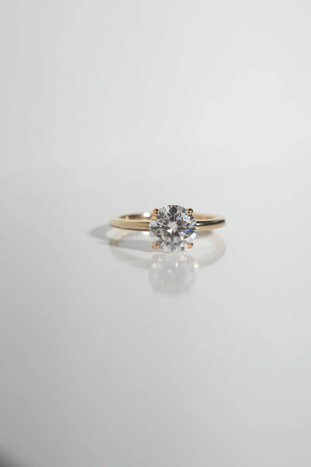 Round Solitaire Mossianite Engagement Ring