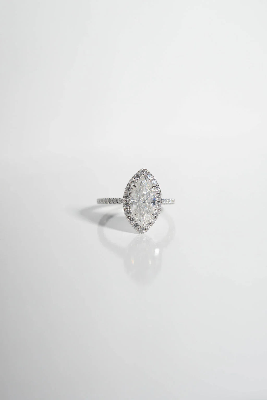 Marquise Halo Moissanite Engagement Ring