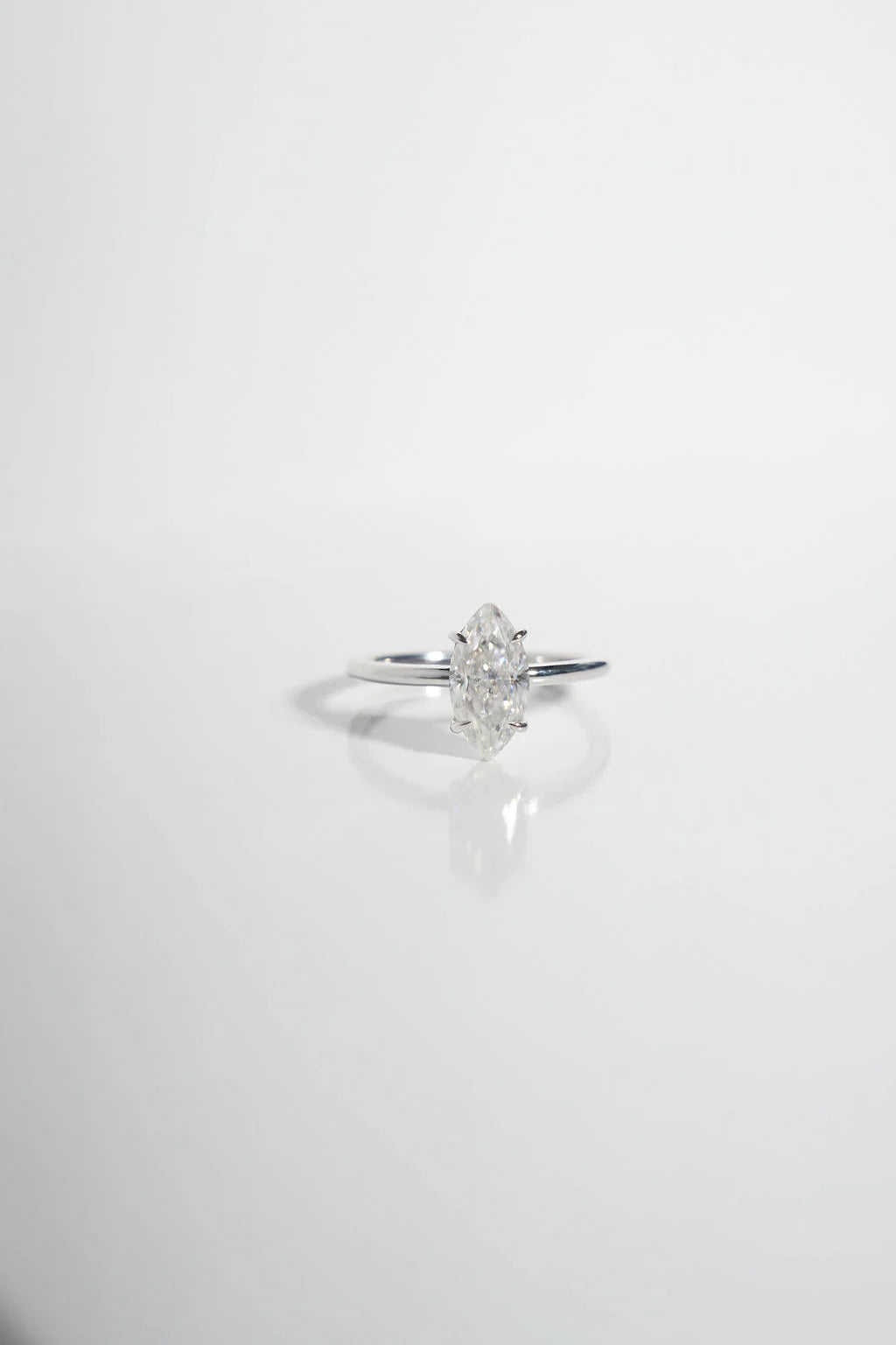 Marquise Solitaire Moissanite Engagement Ring