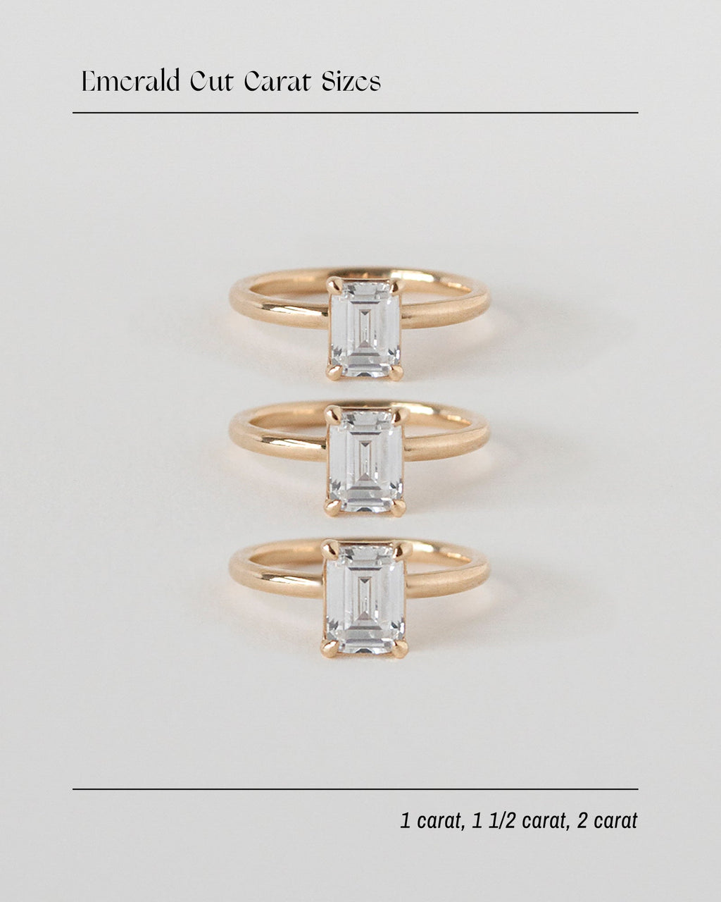 Emerald Cut Moissanite Solitaire Ring