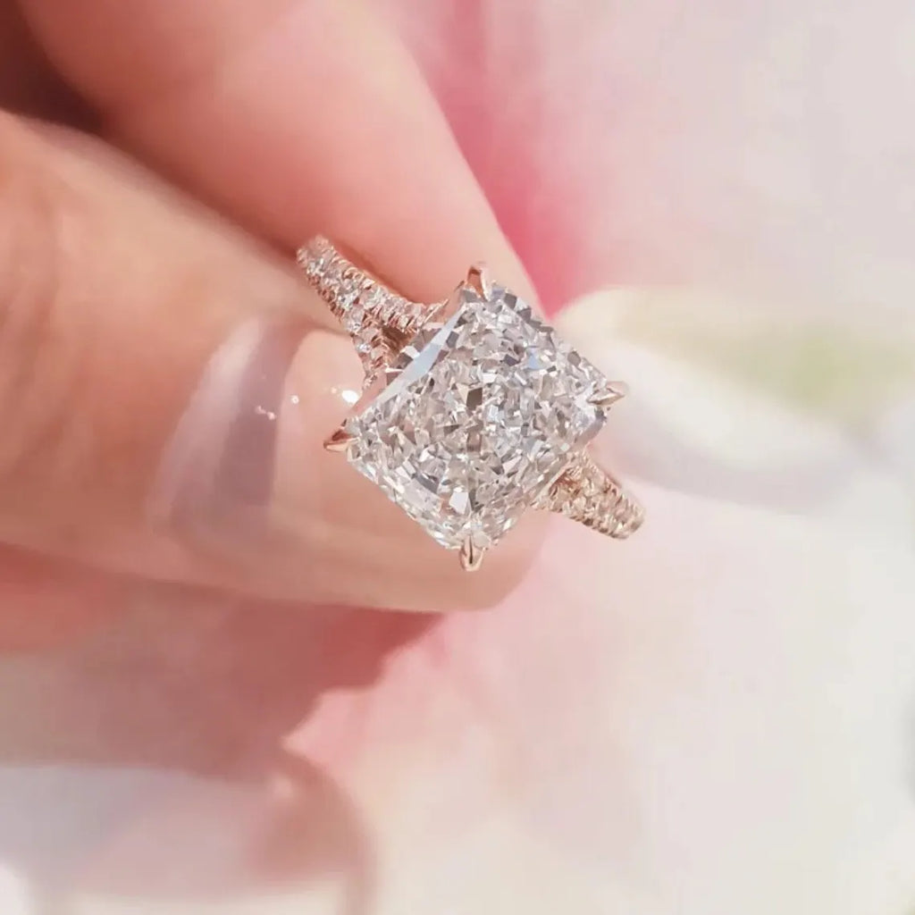2.5CT Radiant Cut Moissanite Engagement Ring
