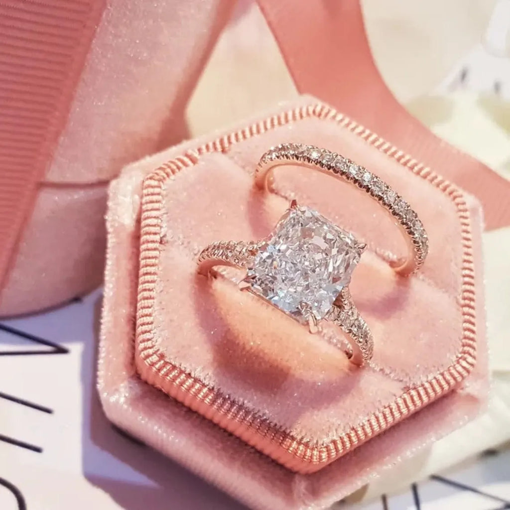 2.5CT Radiant Cut Moissanite Engagement Ring