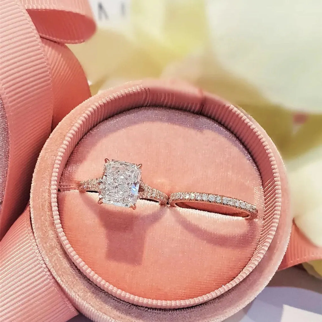 2.5CT Radiant Cut Moissanite Engagement Ring