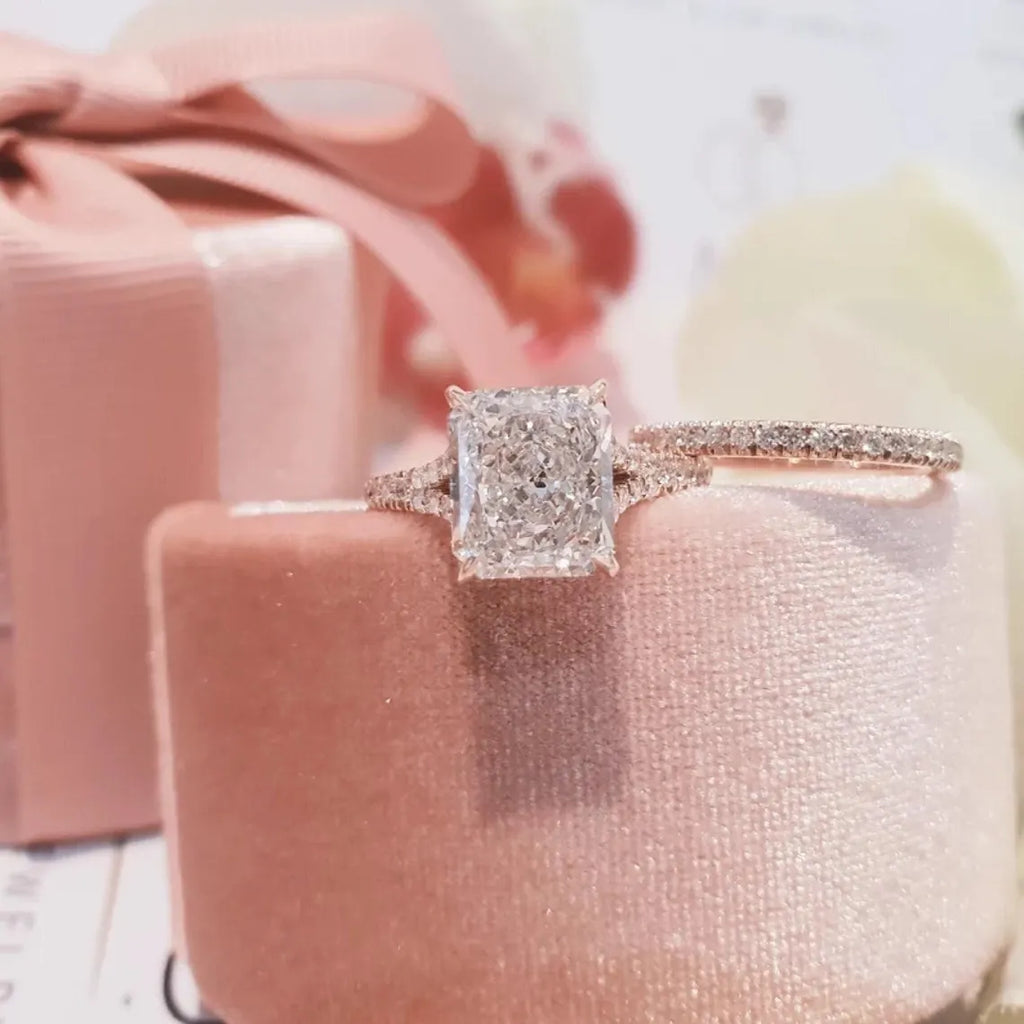 2.5CT Radiant Cut Moissanite Engagement Ring