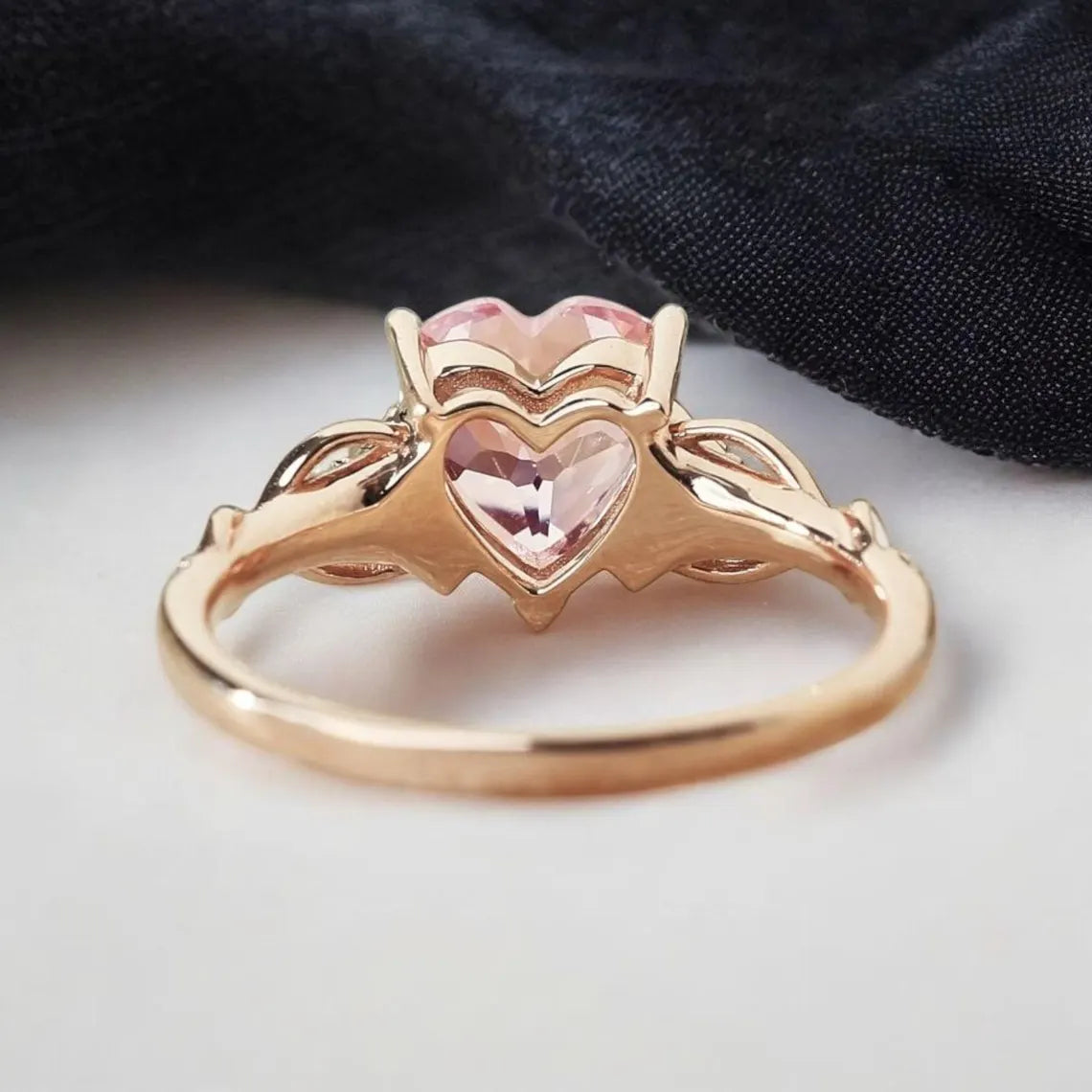 Unique Heart Shaped Pink Sapphire Engagement Ring